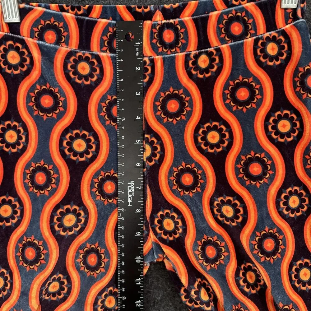 Free People Flare Street Barbara Hulanicki Pants Womens Small Orange Velvet - Picture 7 of 10